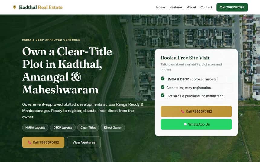 Website built by Sysprola - Kadthal Real Estate