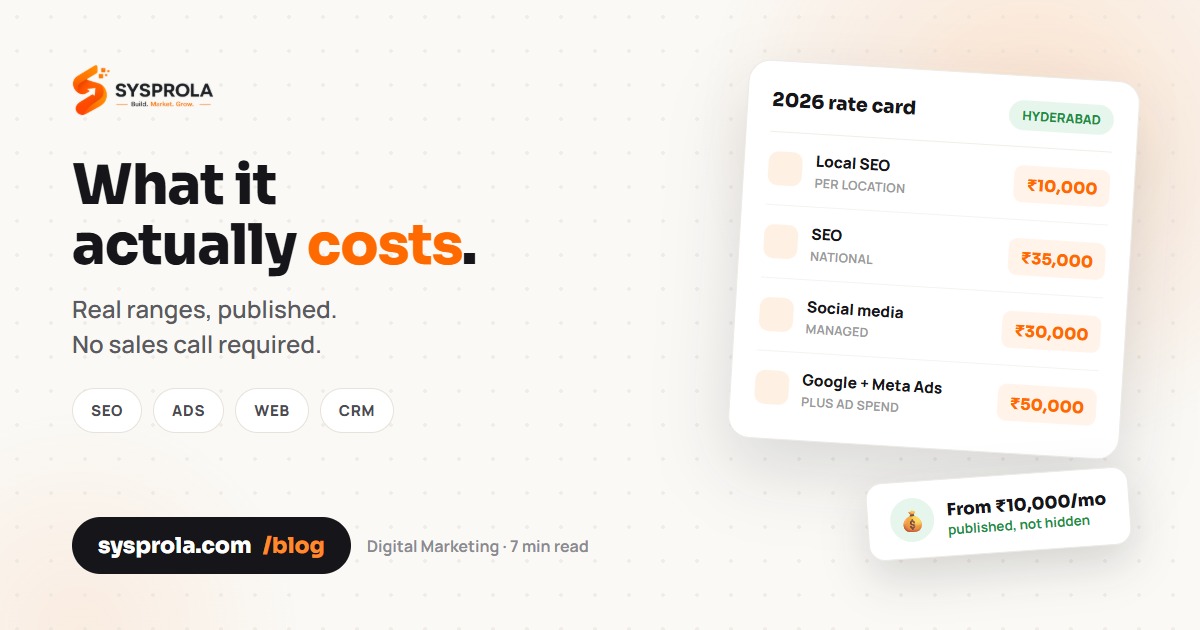 Digital Marketing Pricing in Hyderabad: 2026 Cost Guide