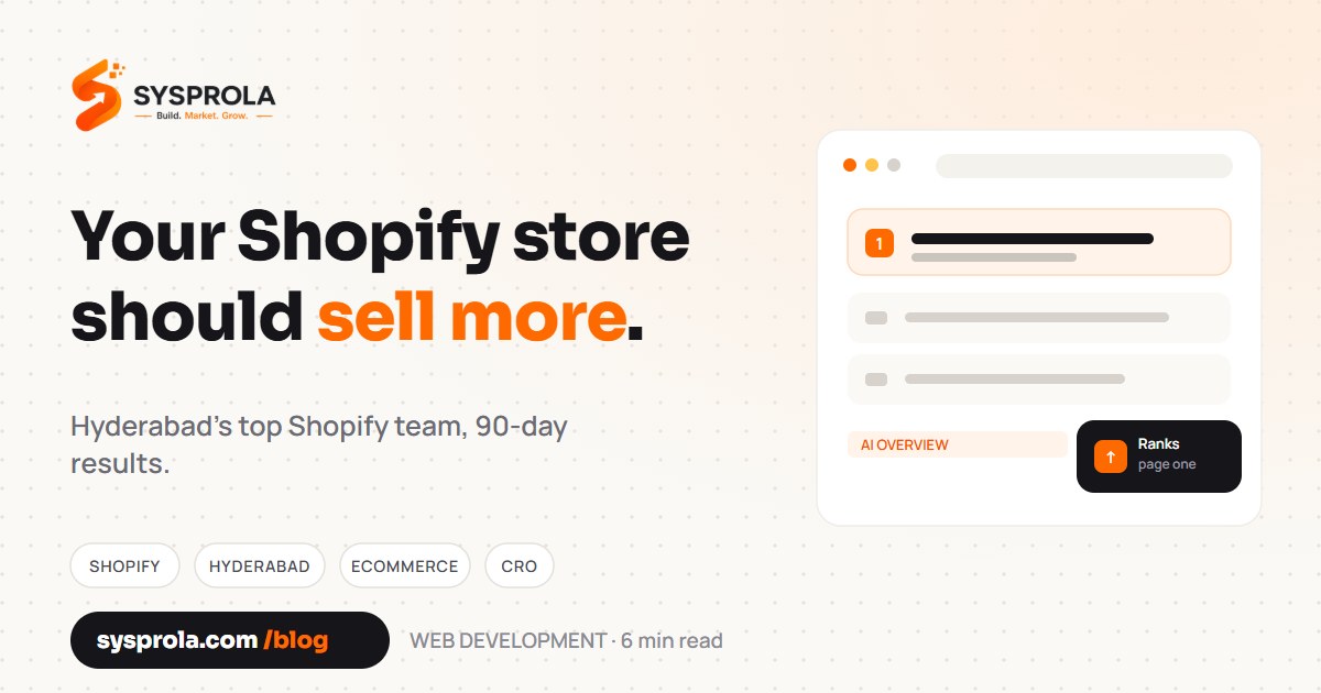 Best Shopify Development Company in Hyderabad: Sysprola